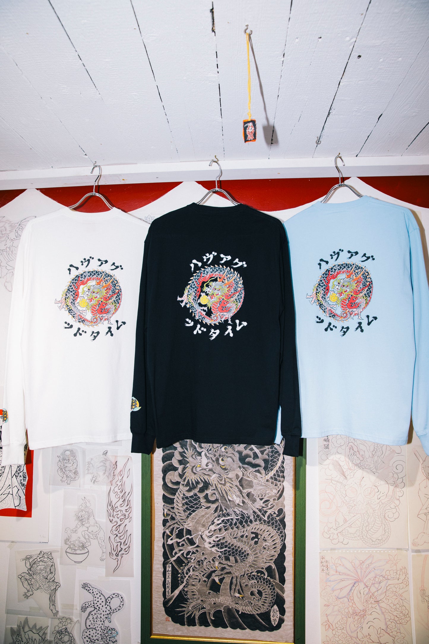 DRAGON CIRCLE L/S TEE WHITE