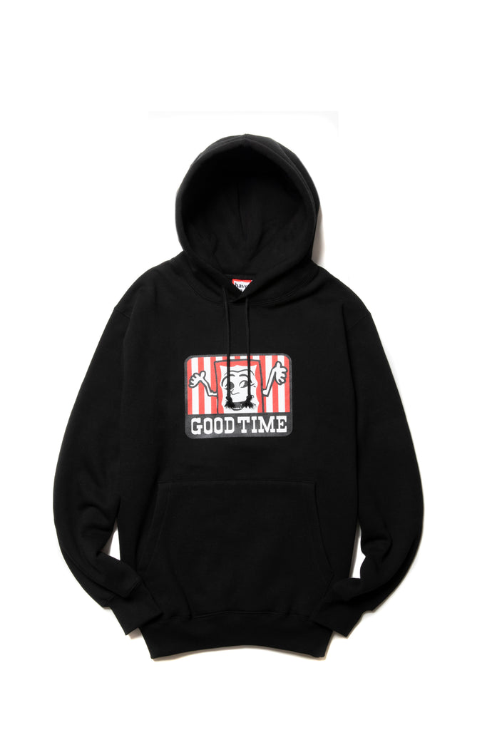 GOODY TIMES PULLOVER HOODIE FL BLACK – have a good time