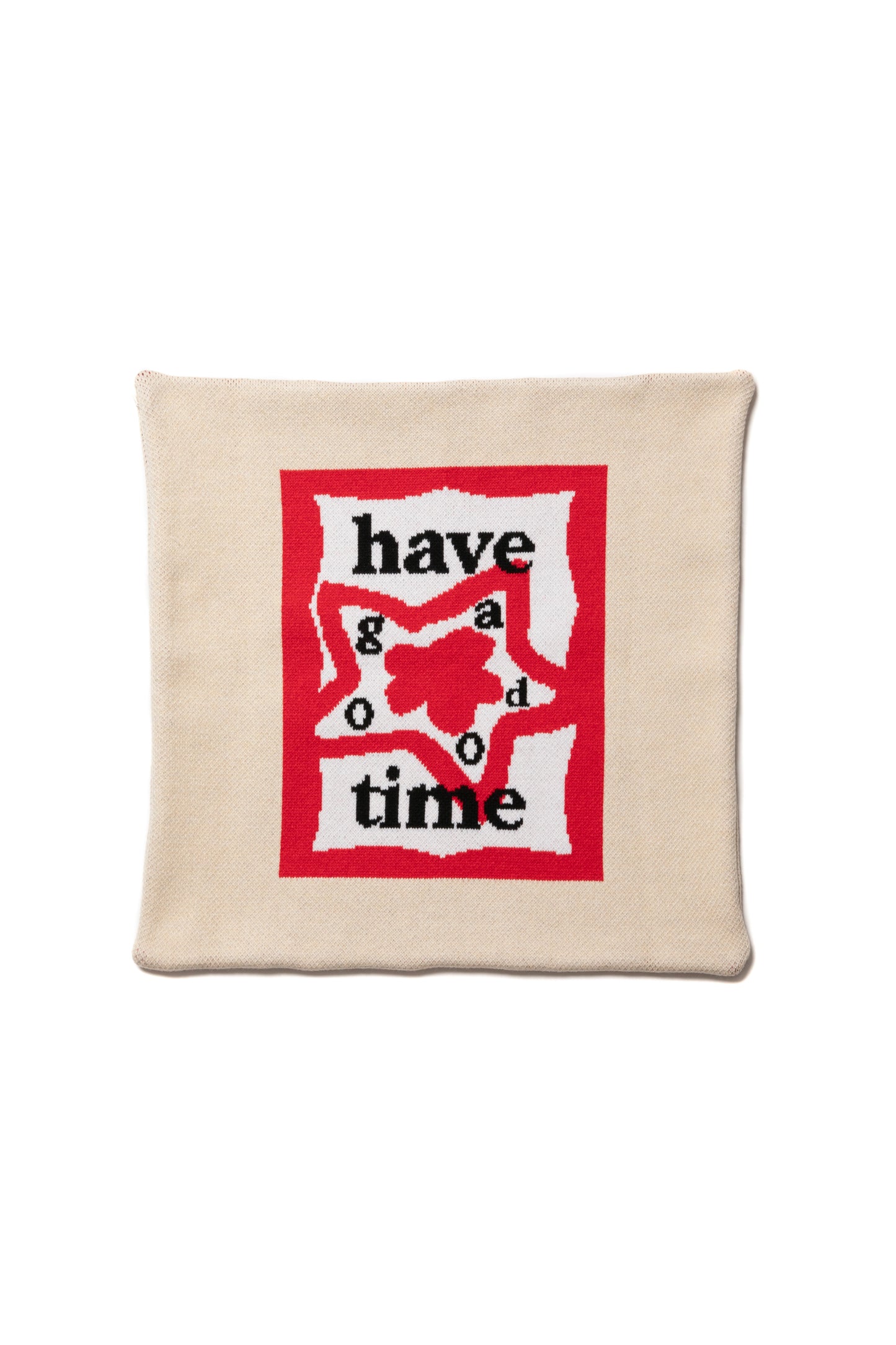 STAR TEAM x have a good time KNITTED CUSHION COVER WHITE