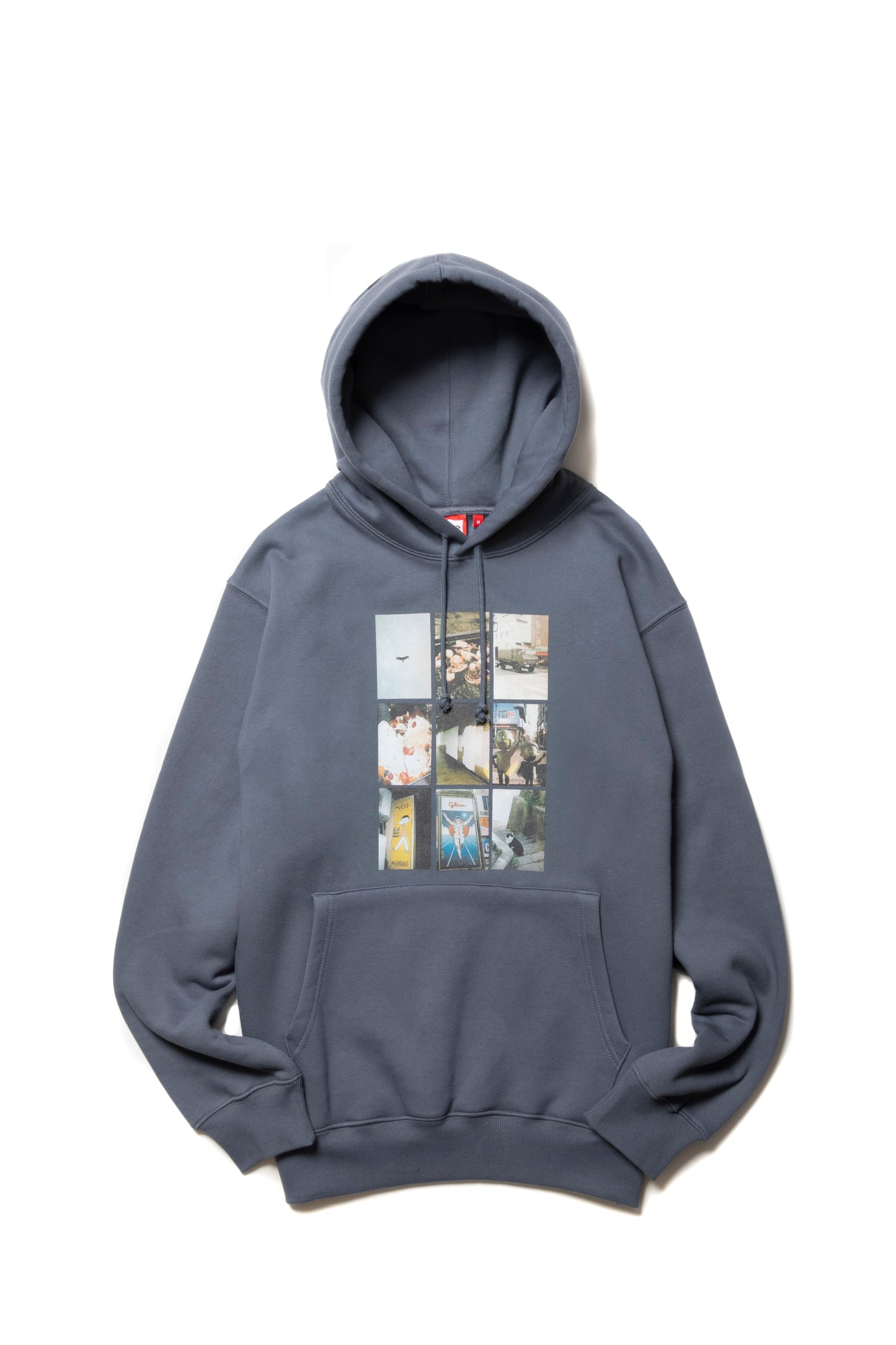 MULTI PHOTOS PULLOVER HOODIE FL DIM GRAY