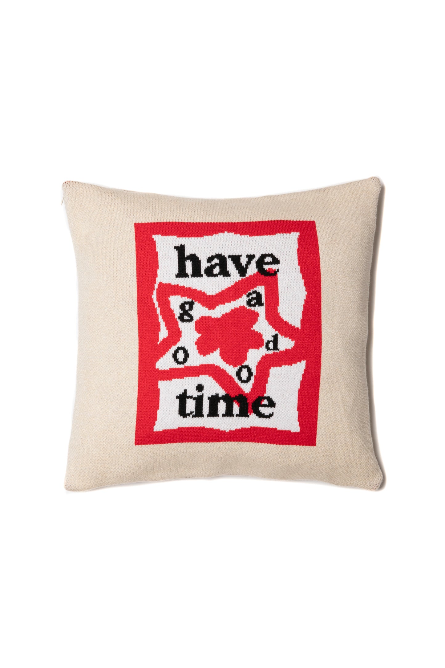 STAR TEAM x have a good time KNITTED CUSHION COVER WHITE