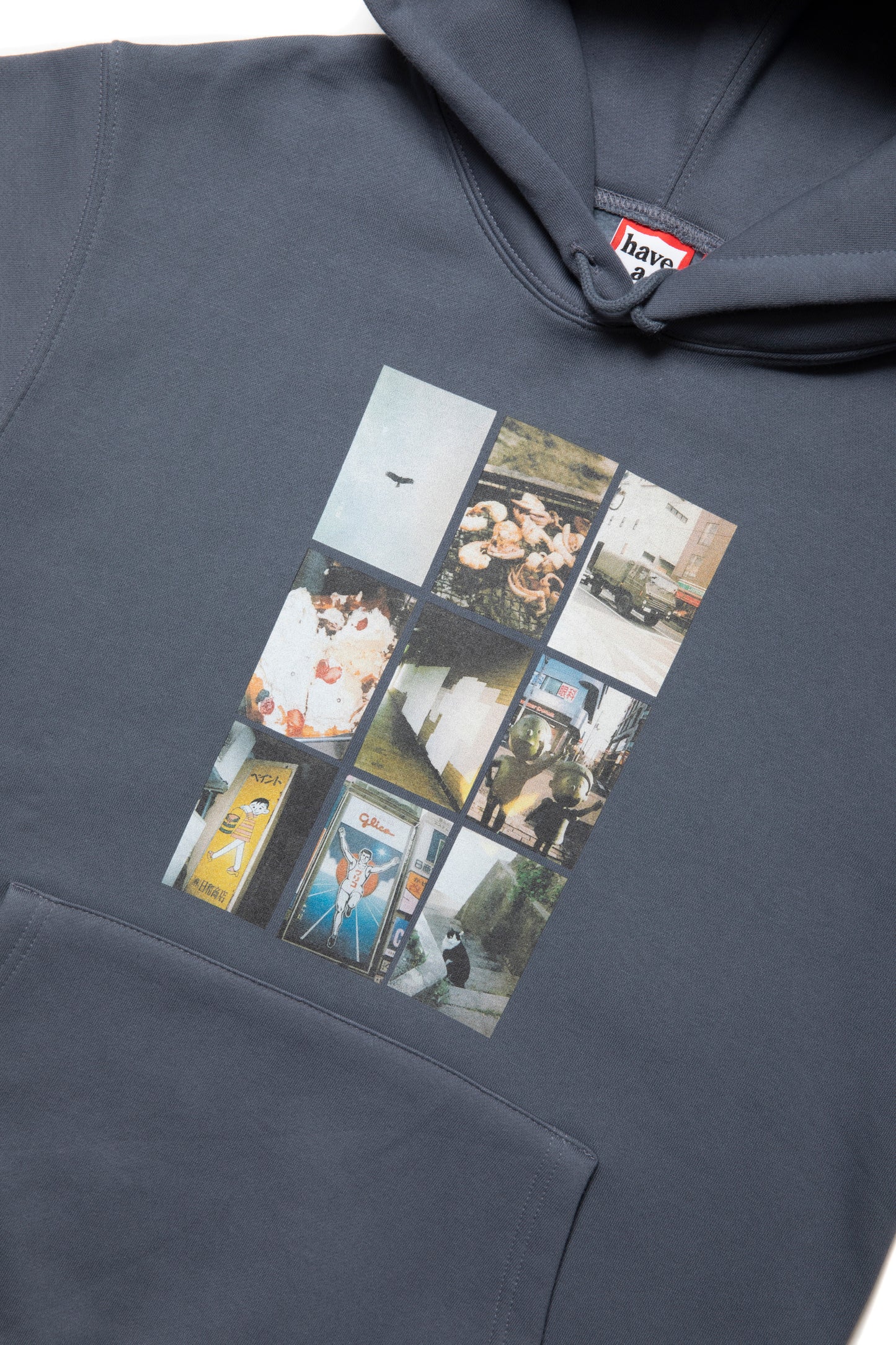 MULTI PHOTOS PULLOVER HOODIE FL DIM GRAY