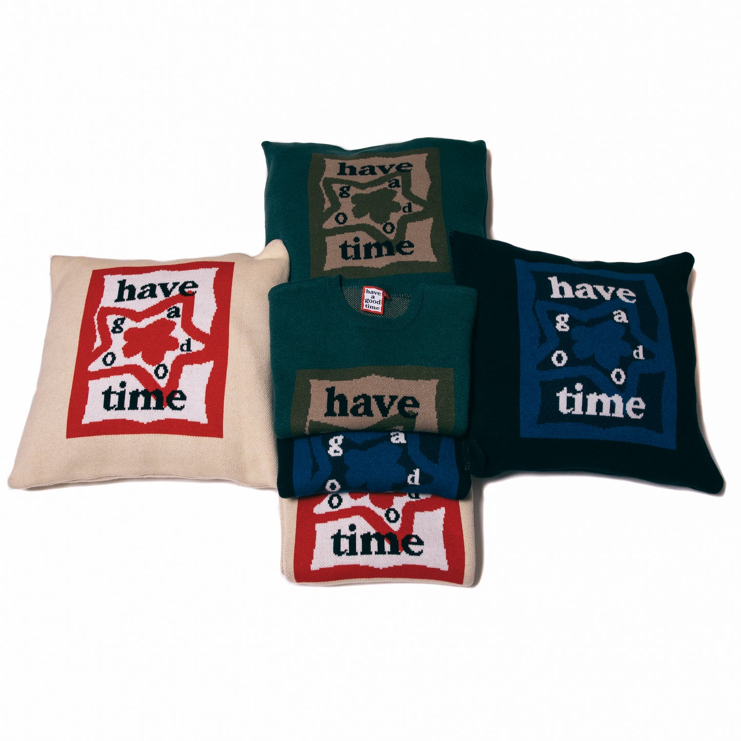 STAR TEAM x have a good time KNITTED CUSHION COVER BLACK
