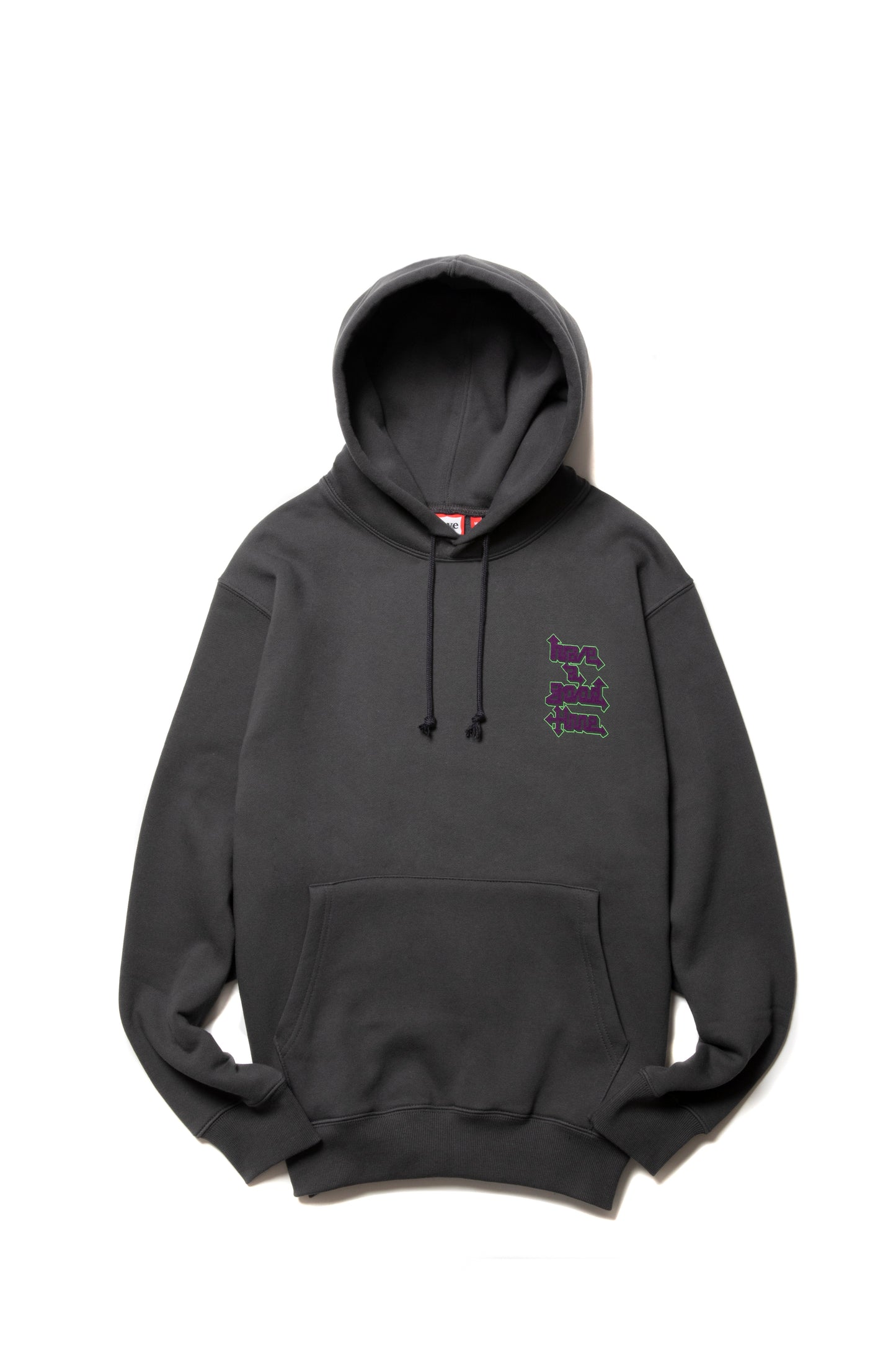 WILD GRAFFITI LOGO FLOCK PRINT PULLOVER HOODIE FL GRAYISH BROWN