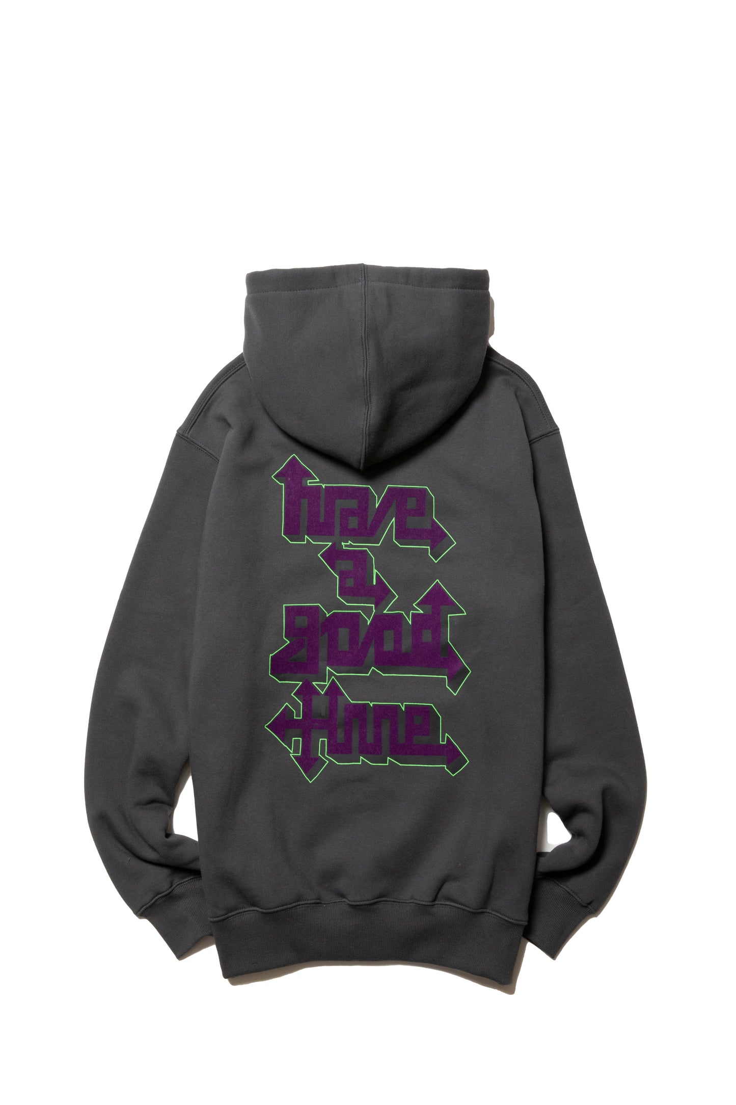 WILD GRAFFITI LOGO FLOCK PRINT PULLOVER HOODIE FL GRAYISH BROWN