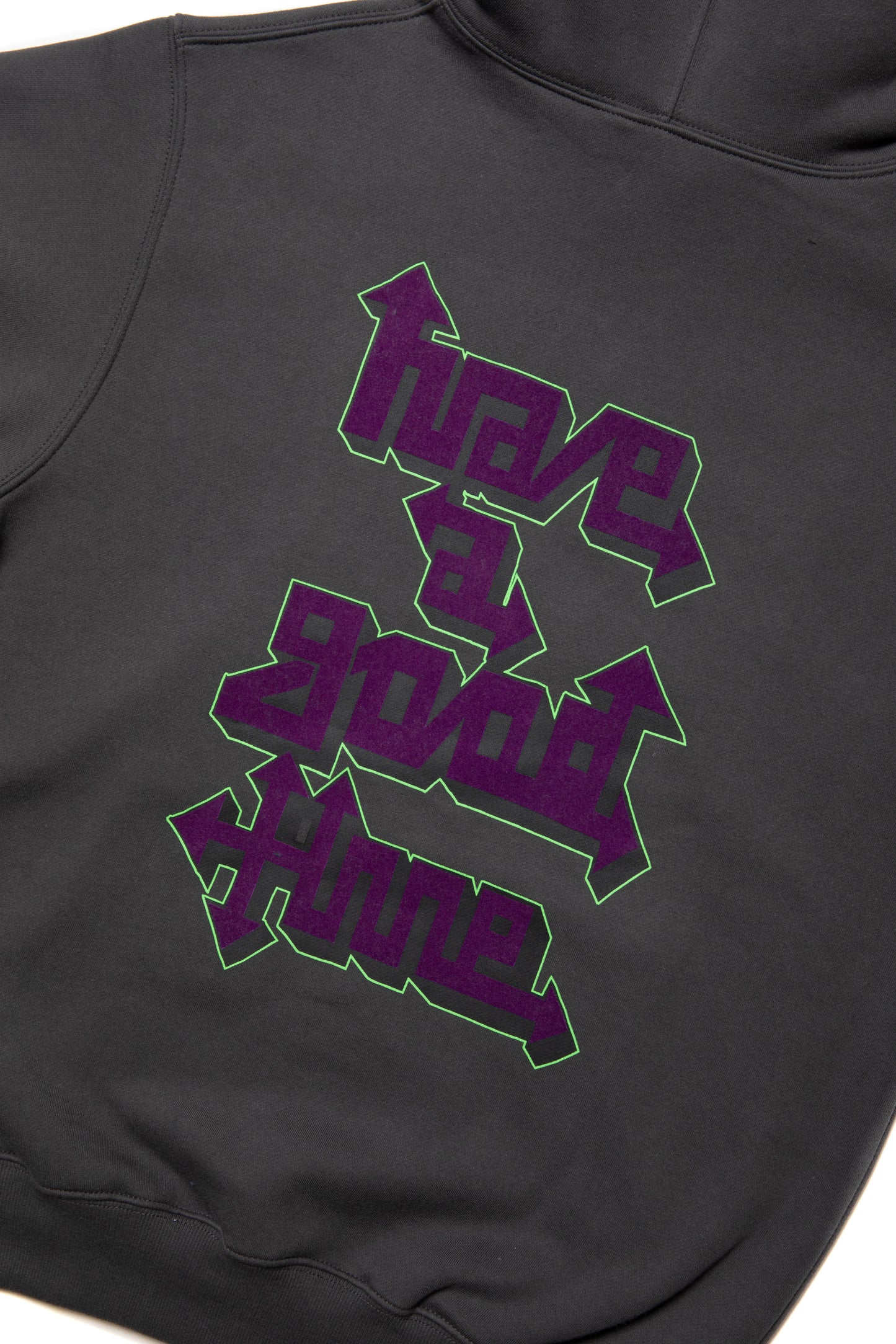 WILD GRAFFITI LOGO FLOCK PRINT PULLOVER HOODIE FL GRAYISH BROWN