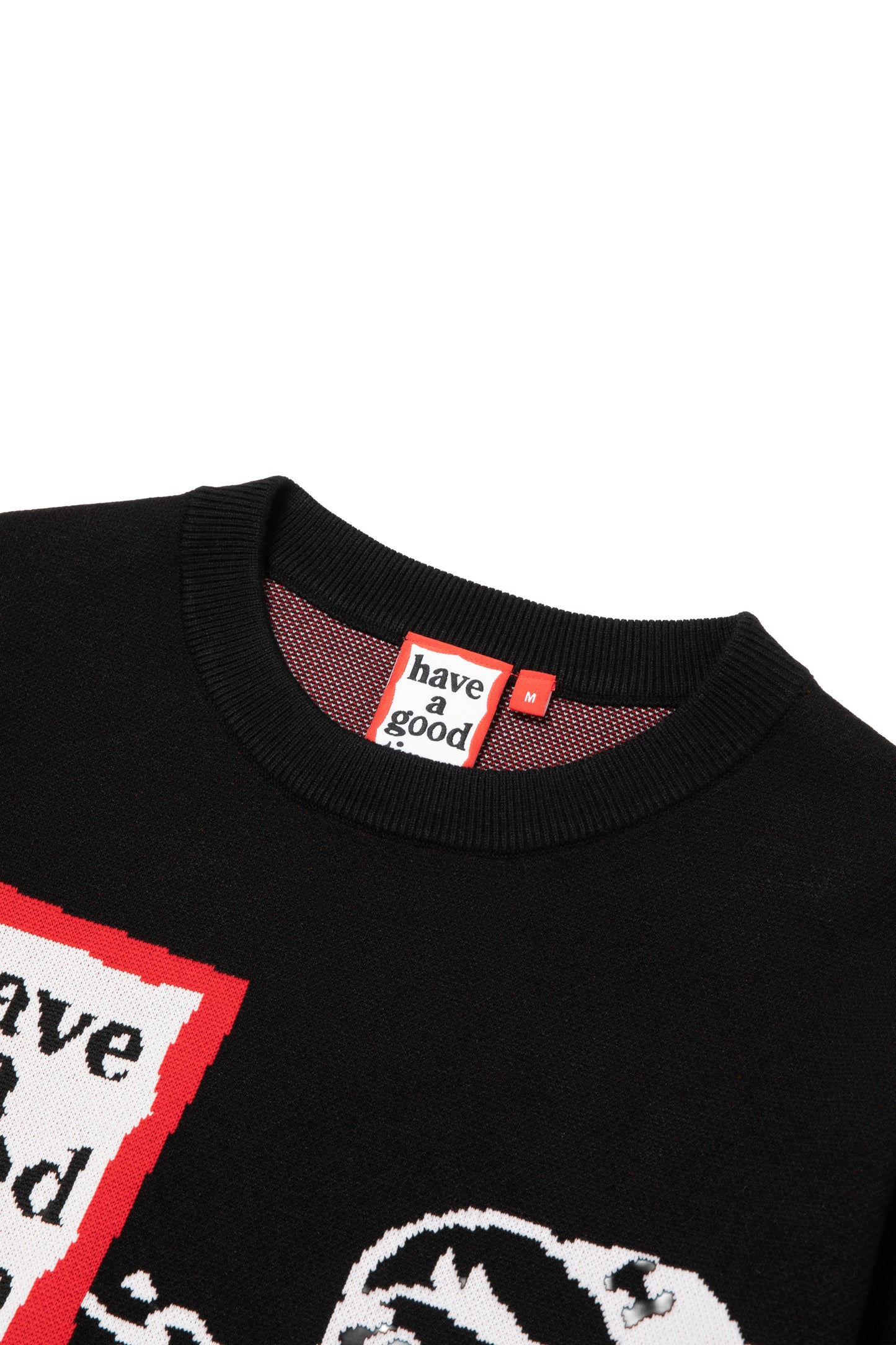 THROW UP MAN FRAME KNIT SWEATER BLACK