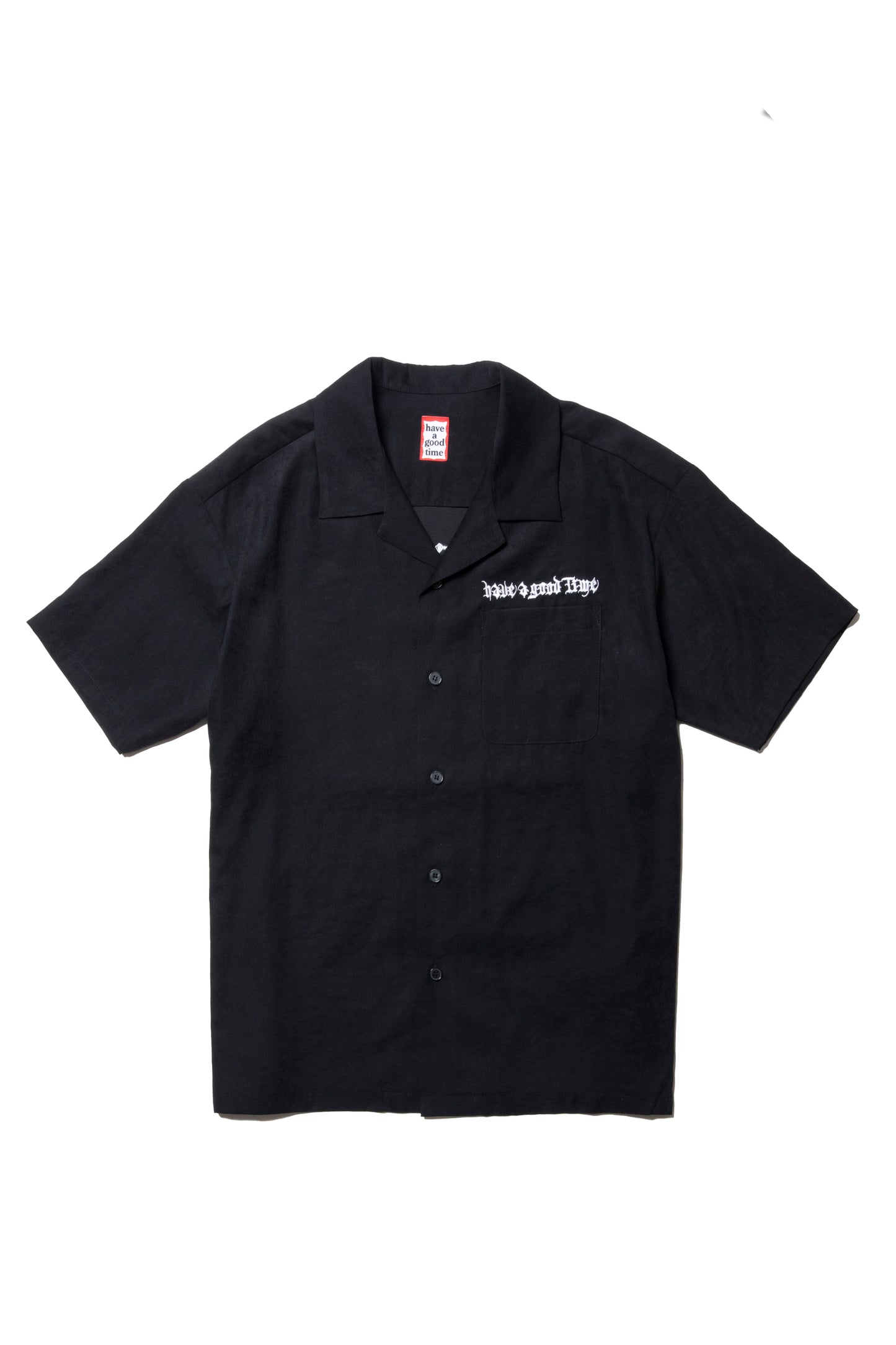 CHAIN OLD ENGLISH LOGO EMBROIDERY RELAXED S/S SHIRT BLACK