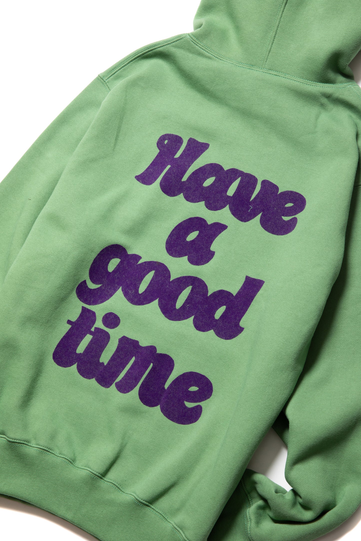 FLOCKED KITTEN LOGO PULLOVER HOODIE FL MOSS GREEN