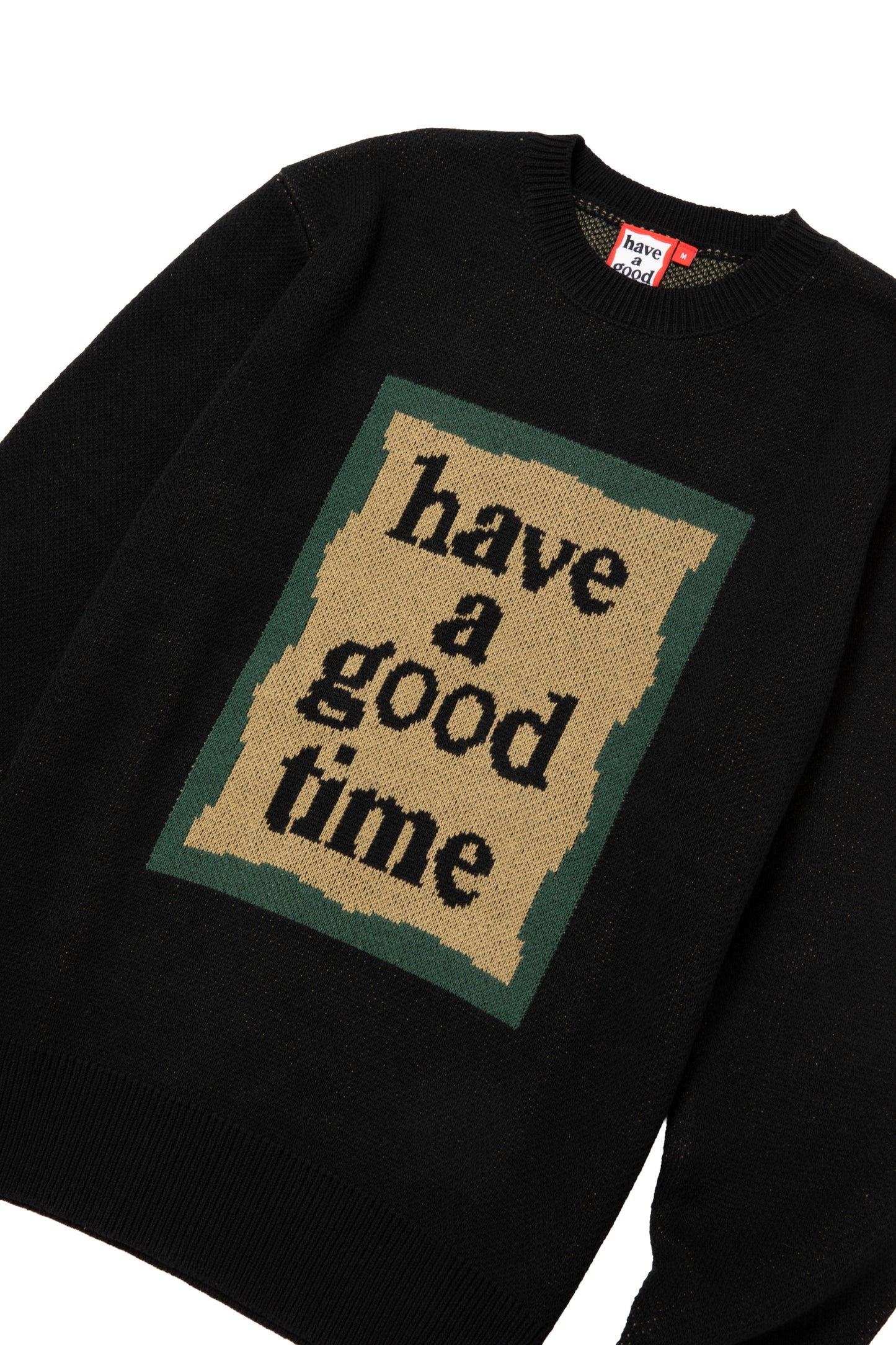 MILITARY FRAME KNIT SWEATER BLACK