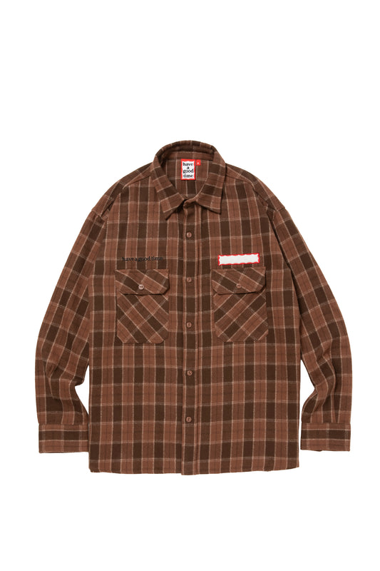 SIDE LOGO SIDE BLANK FRAME SHIRT BROWN