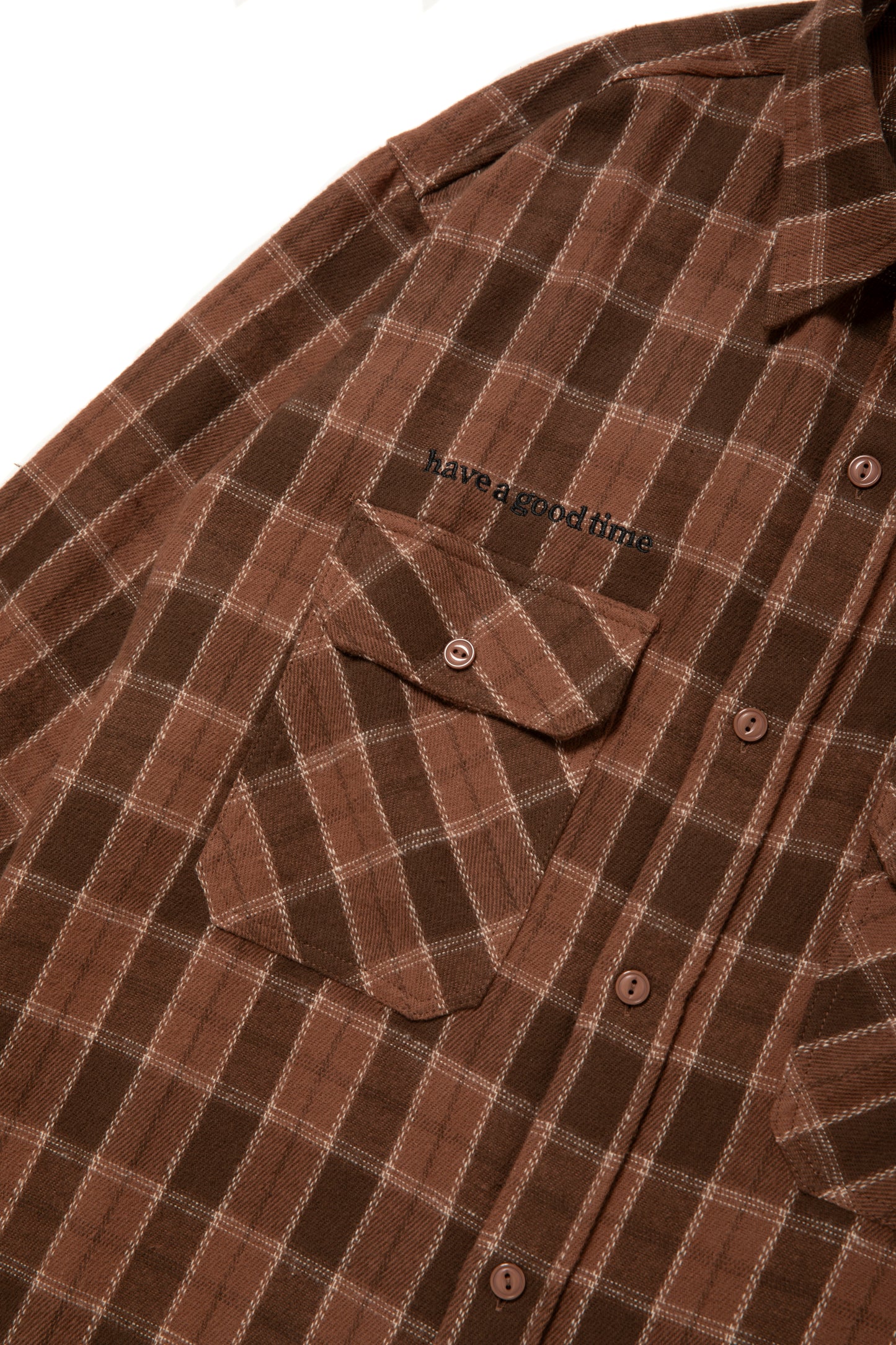 SIDE LOGO SIDE BLANK FRAME SHIRT BROWN