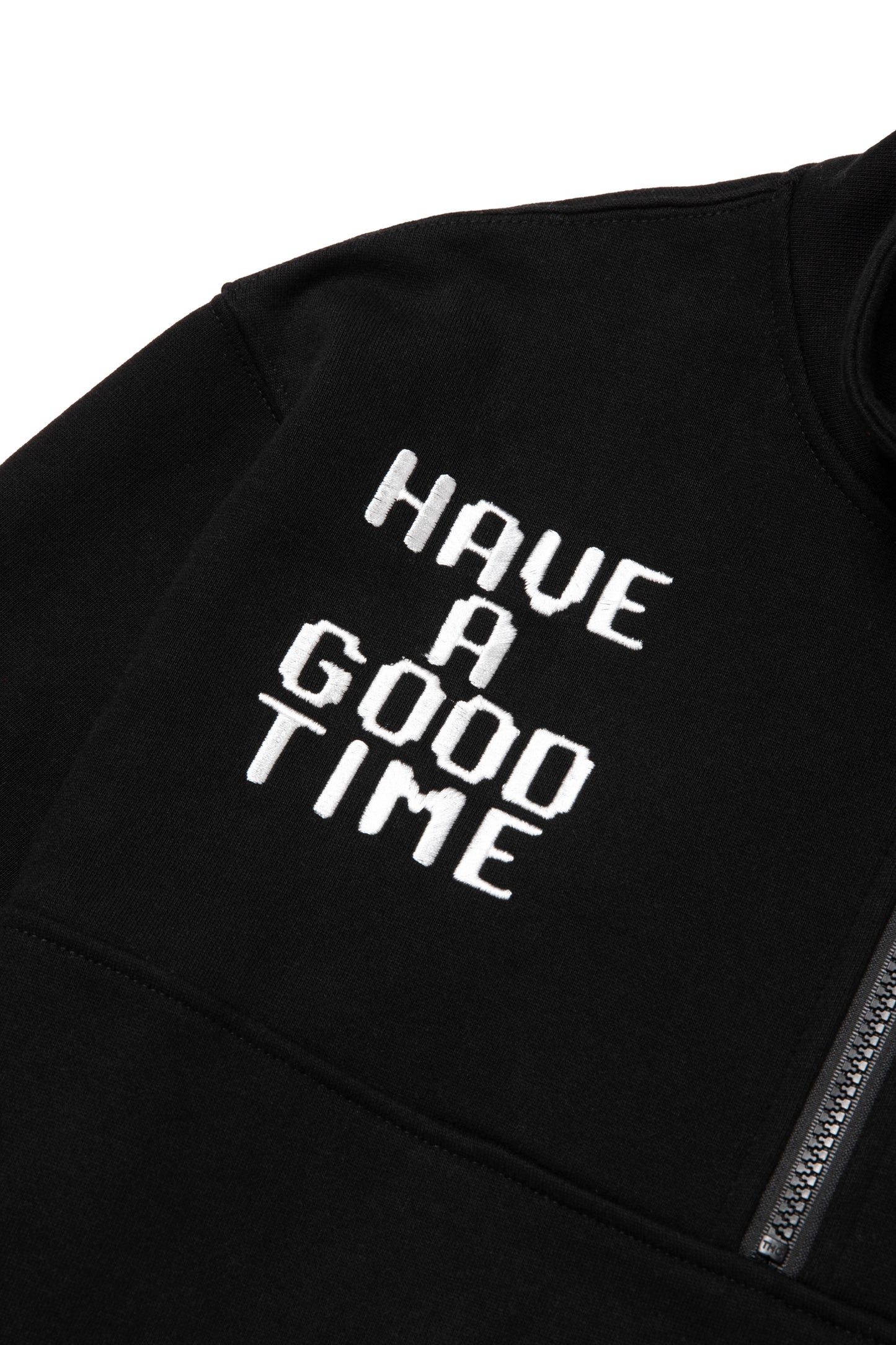 WHILE YOU WERE SLEEPING HALF-ZIP SWEATSHIRT FL BLACK