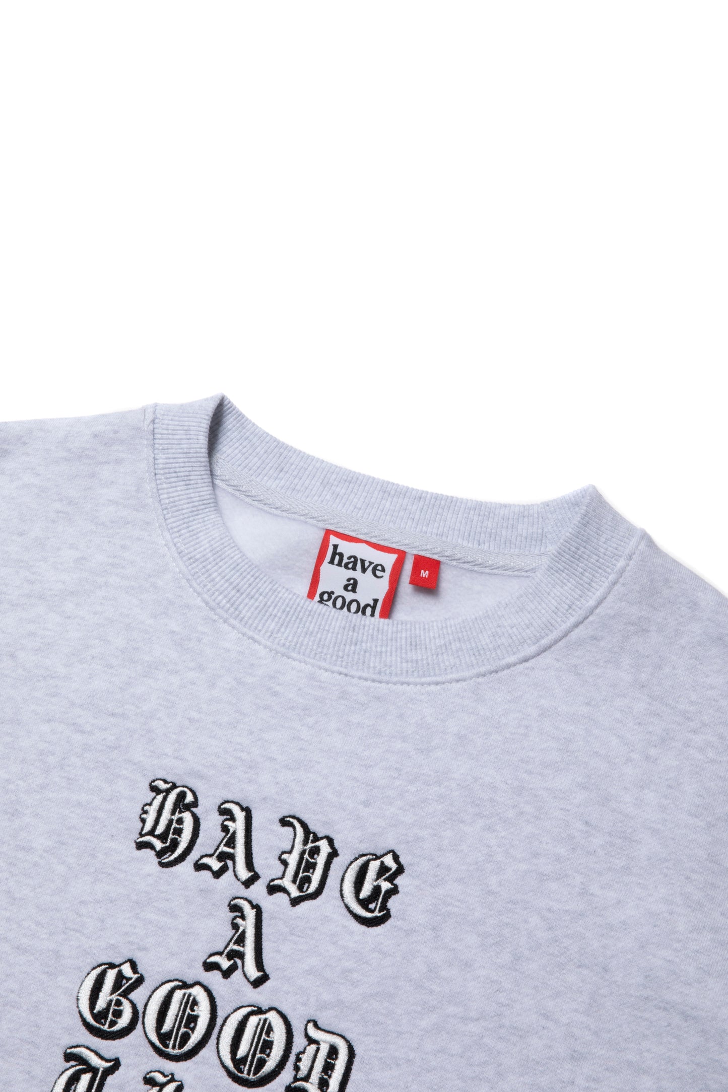 OLD ENGLISH LOGO EMB CREWNECK FL ASH GRAY