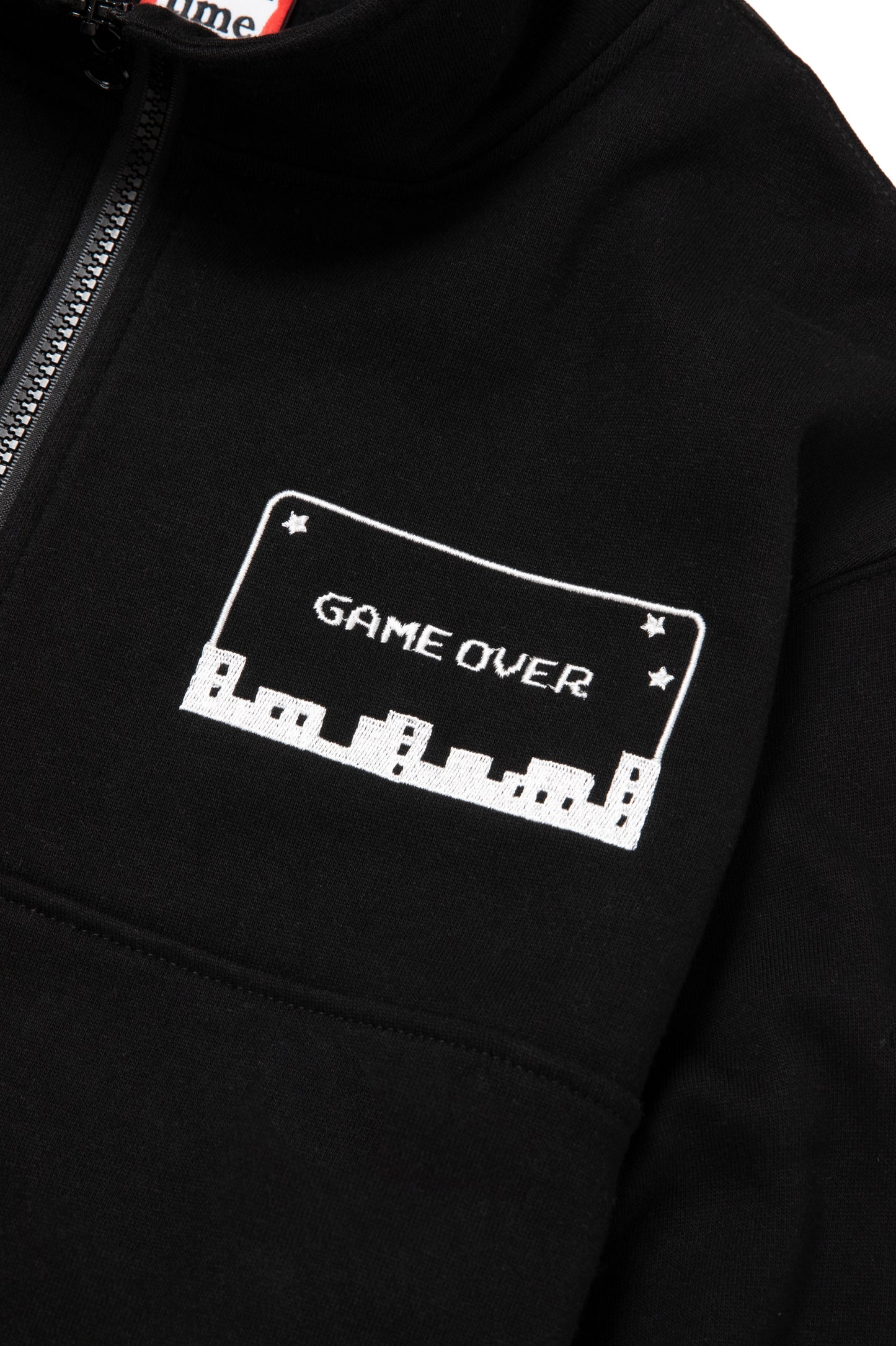 WHILE YOU WERE SLEEPING HALF-ZIP SWEATSHIRT FL BLACK