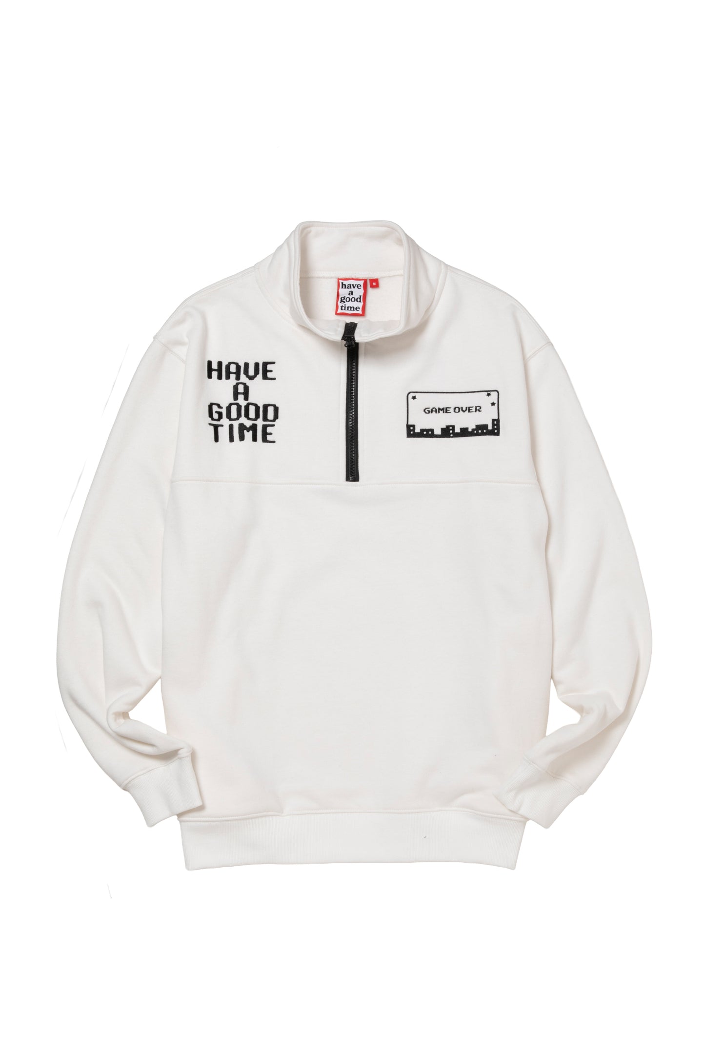 WHILE YOU WERE SLEEPING HALF-ZIP SWEATSHIRT FL WHITE
