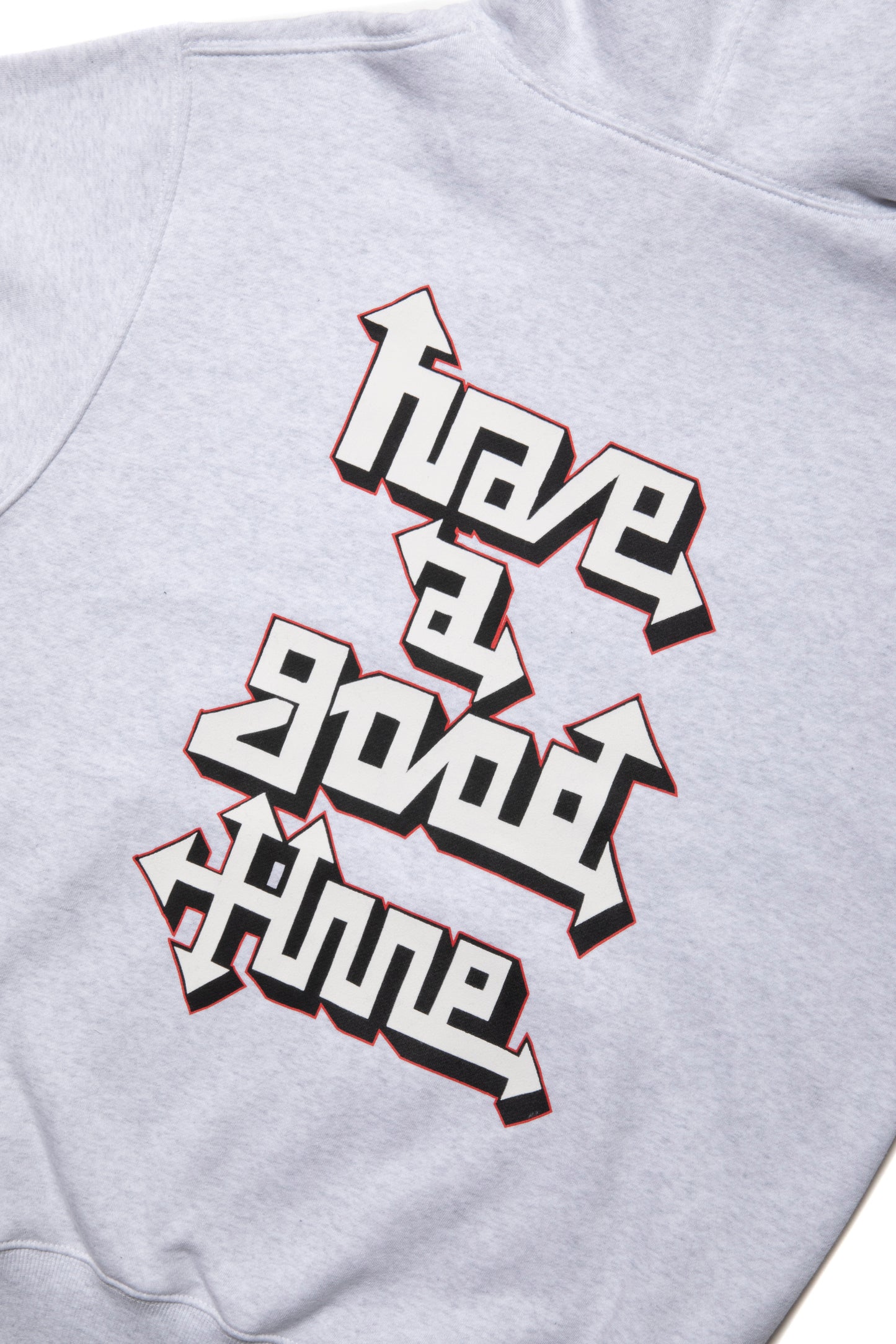 WILD GRAFFITI LOGO FLOCK PRINT PULLOVER HOODIE FL ASH GRAY