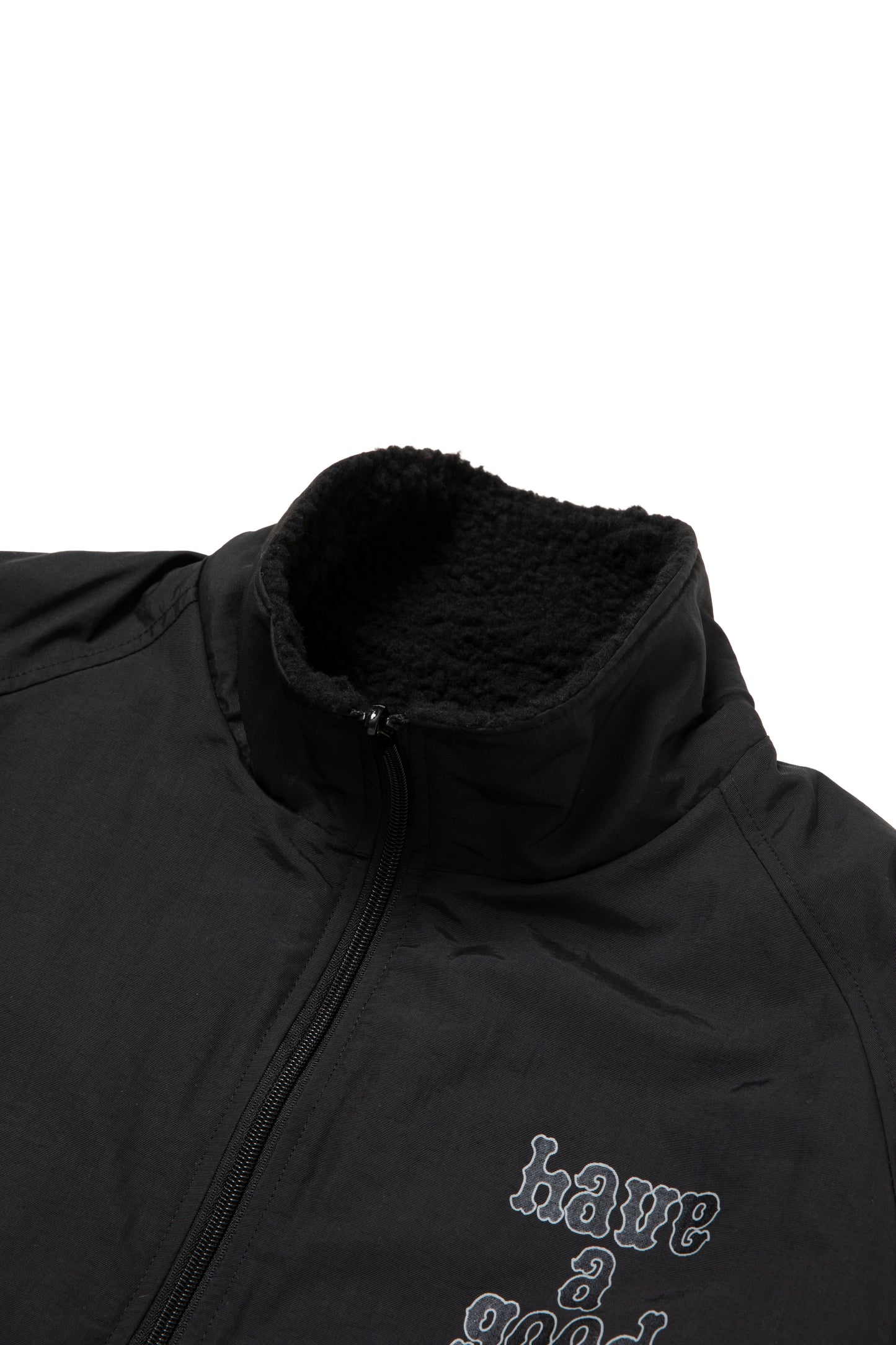 PLAYBALL LOGO REVERSIBLE BOA JACKET BLACK