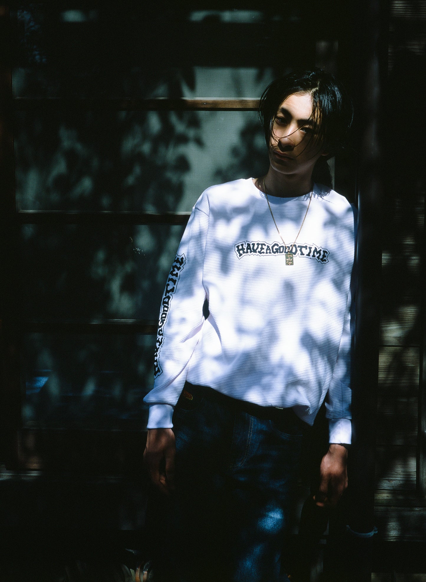 HOMIES SIDE LOGO THERMAL L/S TEE BROWN