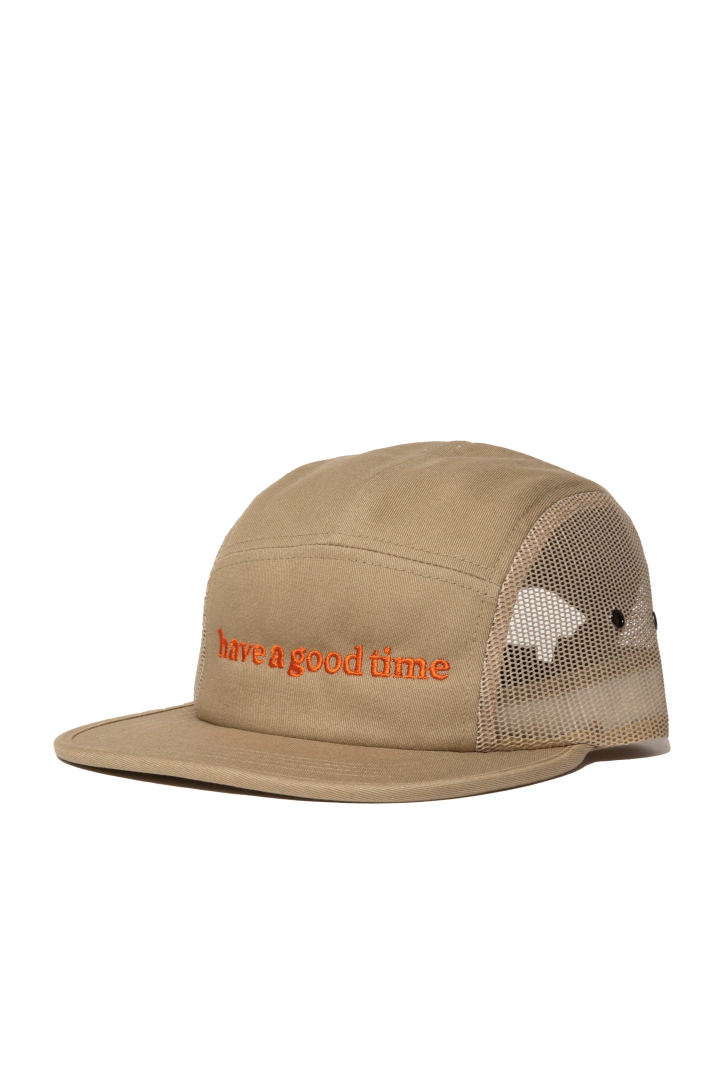 SIDE LOGO EMB MESH JOCKEY CAP KHAKI