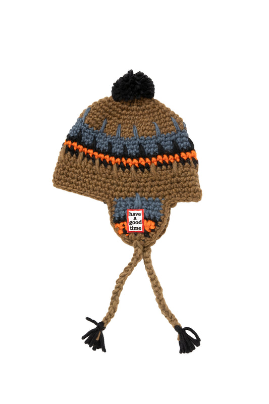 FRAME PATCH EARFLAP BEANIE MOCA