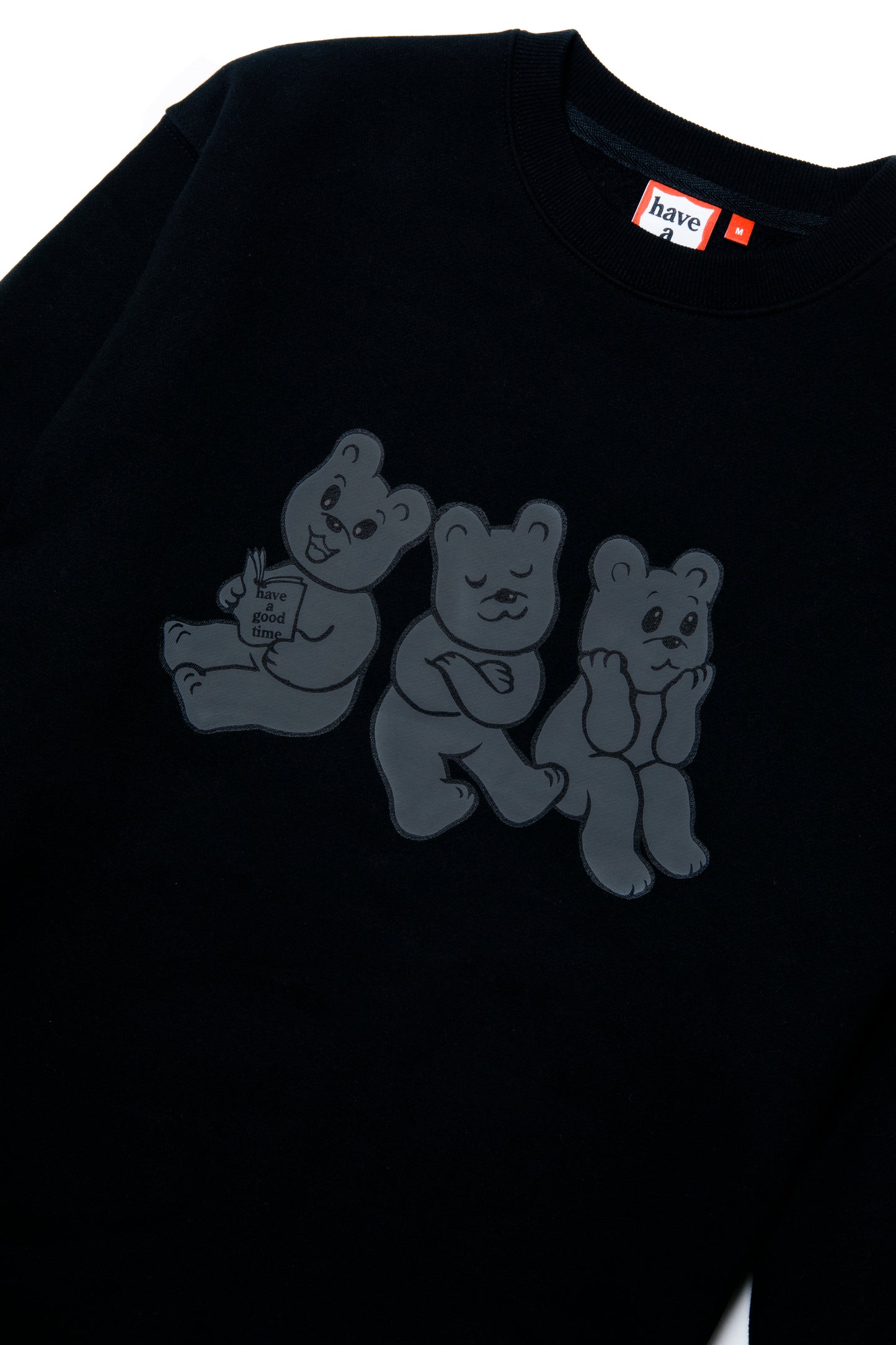 READING BEAR CREWNECK FL BLACK