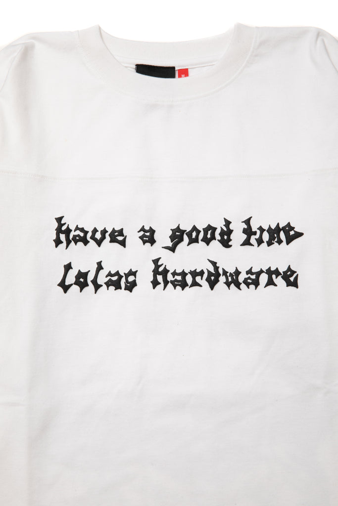 LOLA'S HARDWARE X hagt PEACE SYSTEM L/S TEE WHITE