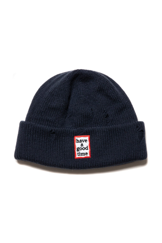 FRAME RIPPED BEANIE CHARCOAL GRAY