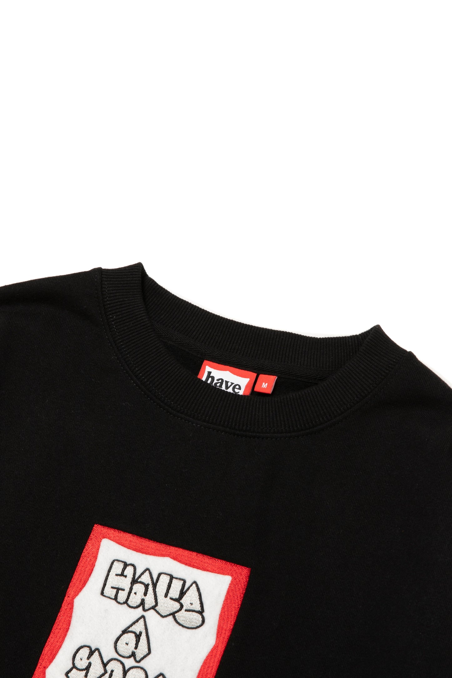 MOSU FRAME EMB CREWNECK FL BLACK
