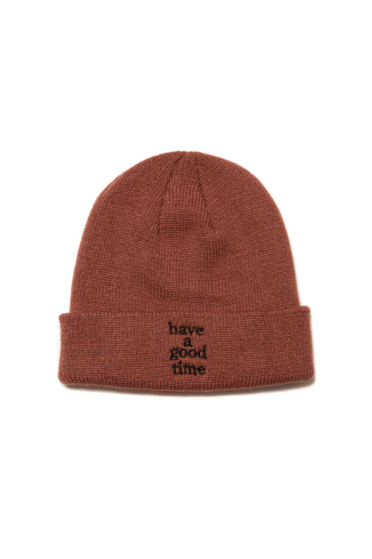 LOGO BEANIE BROWN