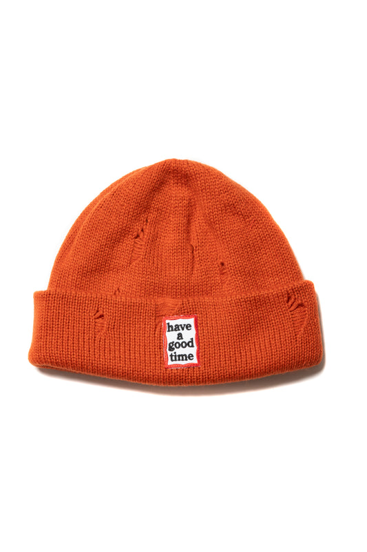 FRAME RIPPED BEANIE ORANGE