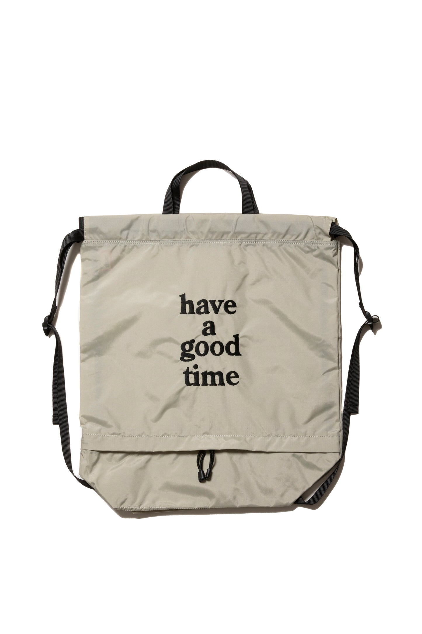 LOGO EMBROIDERY DRAWSTRING BAG KHAKI