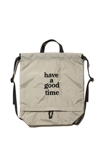 LOGO EMBROIDERY DRAWSTRING BAG KHAKI