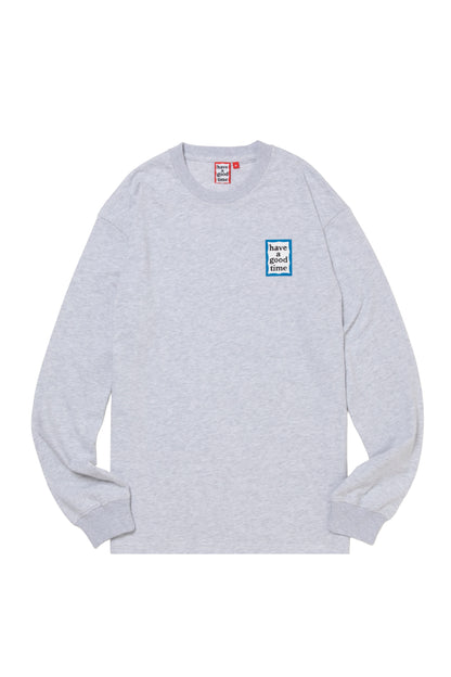 MINI BLUE FRAME L/S TEE ASH GRAY