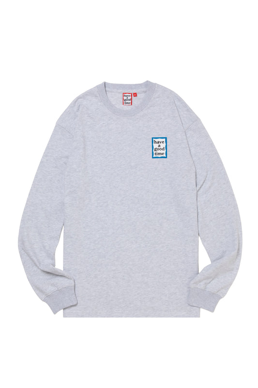 MINI BLUE FRAME L/S TEE ASH GRAY