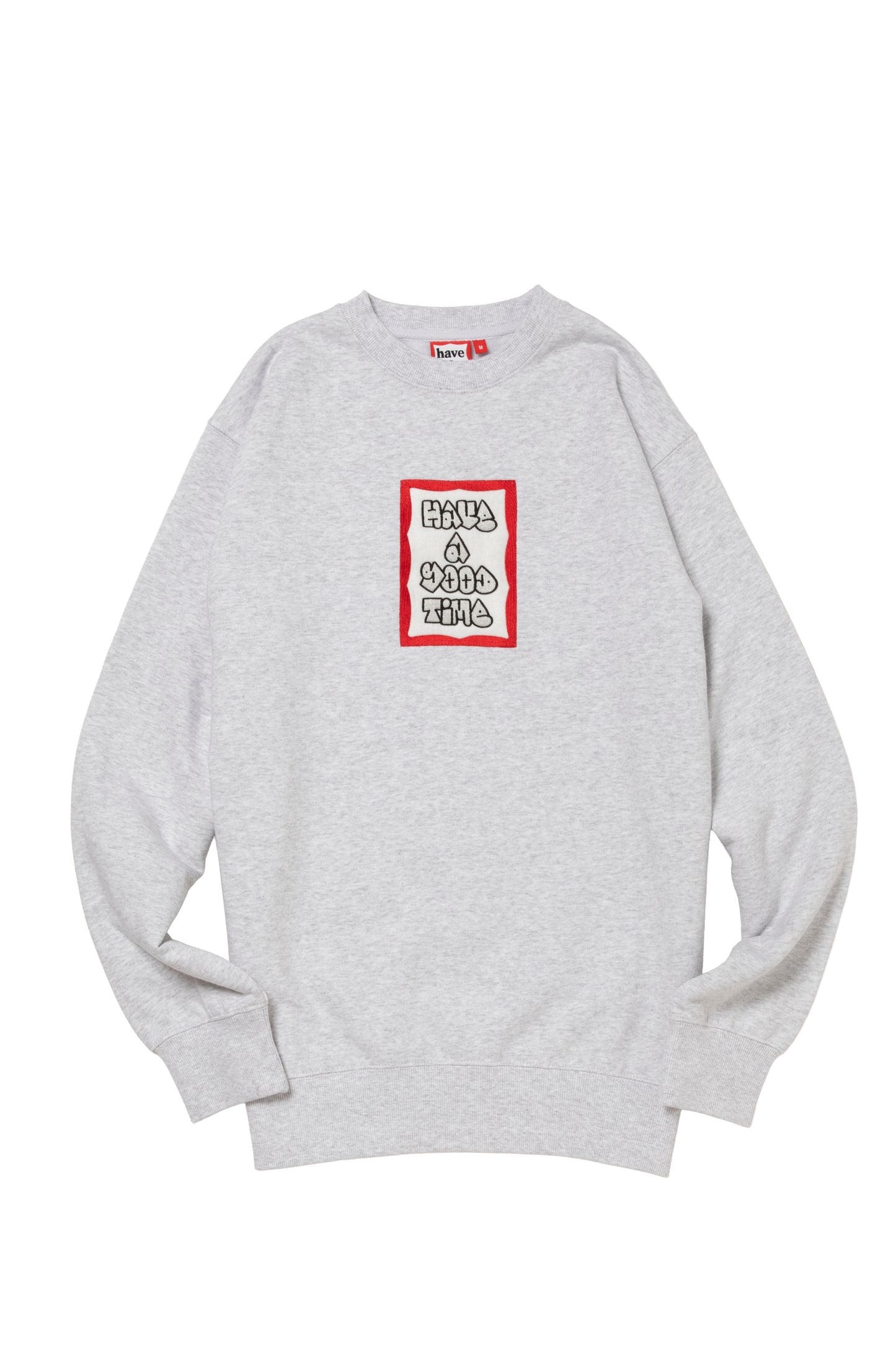 MOSU FRAME EMB CREWNECK FL ASH GRAY