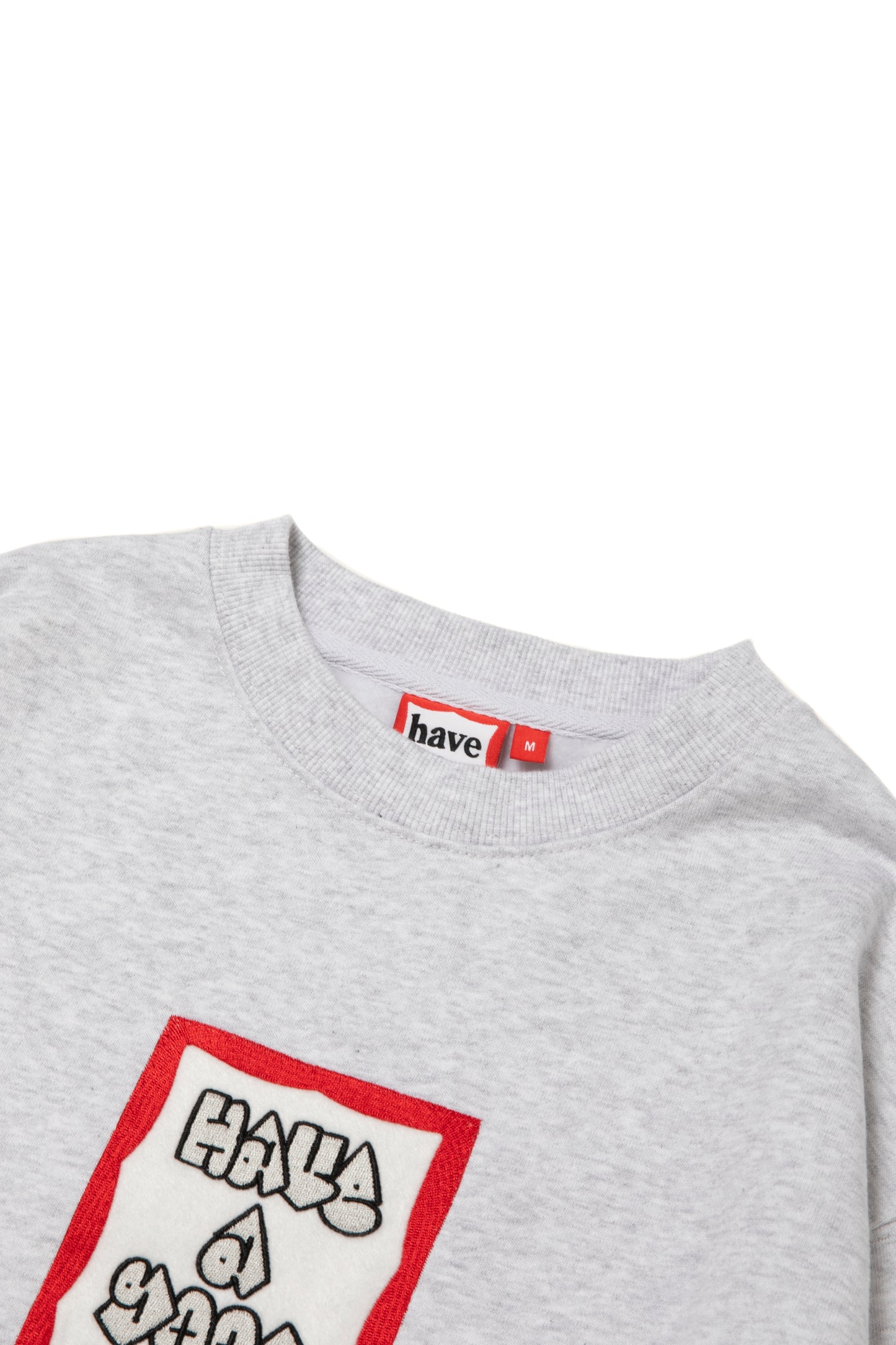 MOSU FRAME EMB CREWNECK FL ASH GRAY