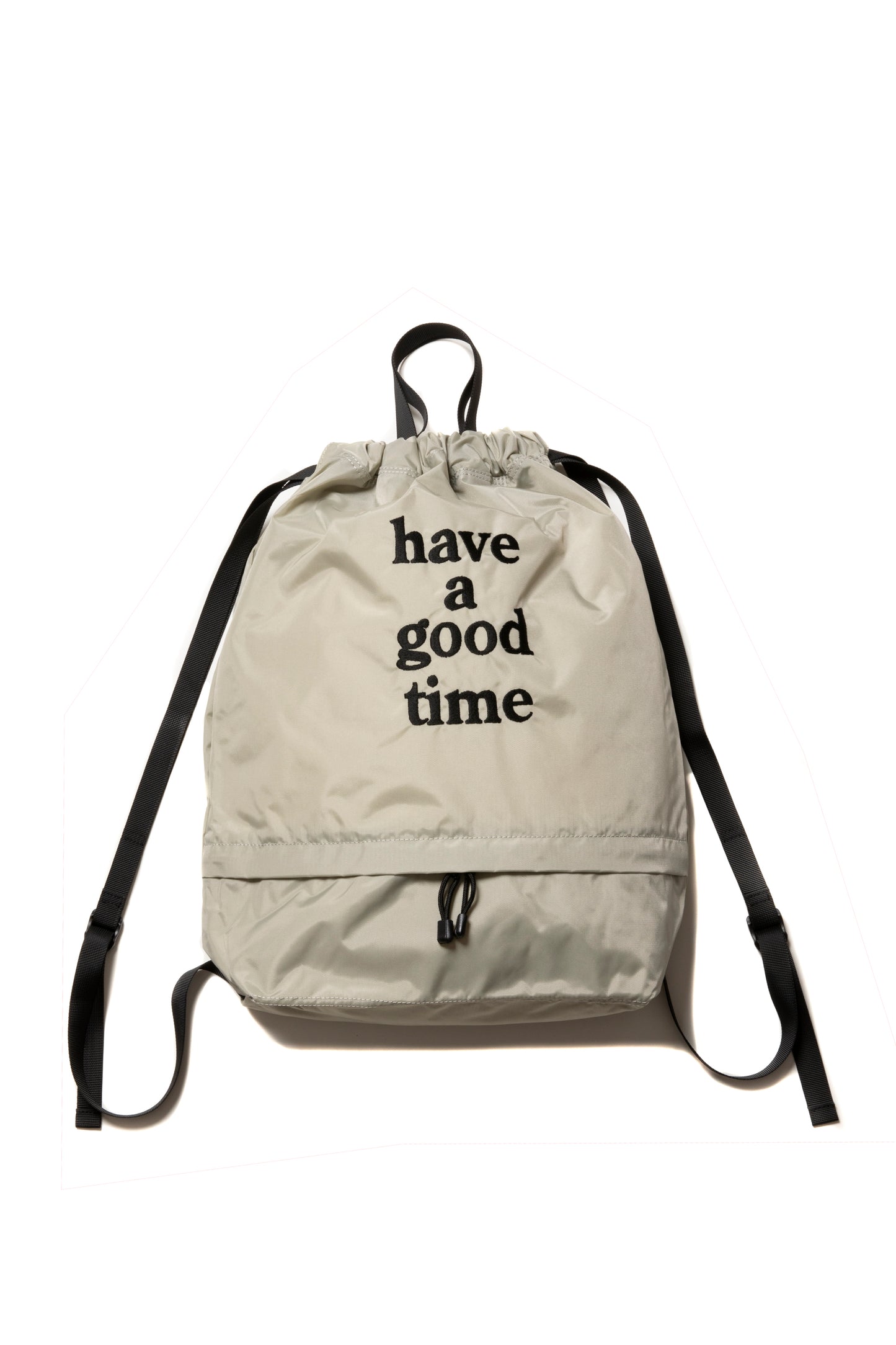 LOGO EMBROIDERY DRAWSTRING BAG KHAKI