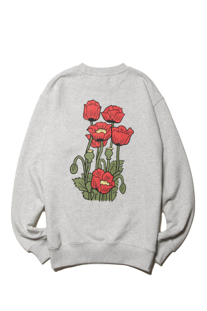 POPPY LOGO CREWNECK CO ASH GRAY