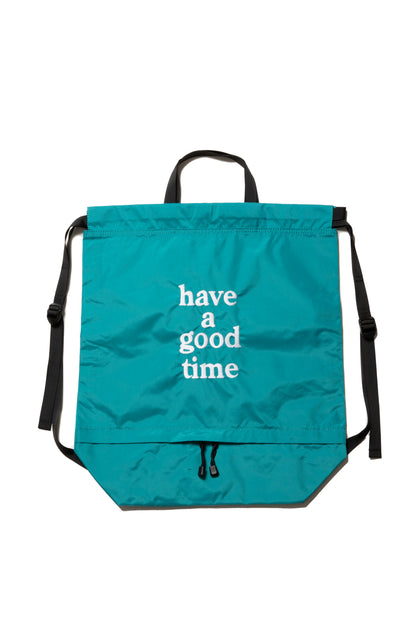 LOGO EMBROIDERY DRAWSTRING BAG PEACOCK