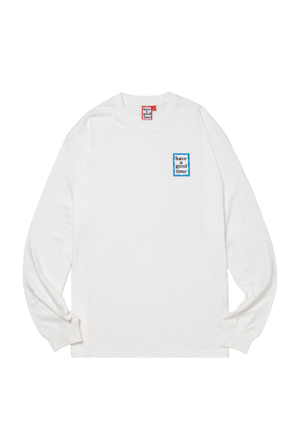MINI BLUE FRAME L/S TEE WHITE