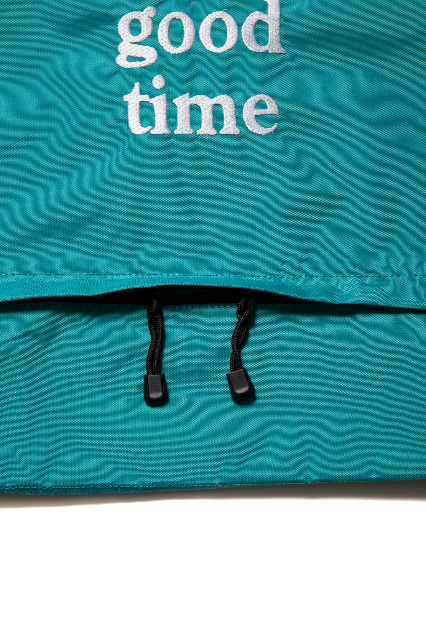 LOGO EMBROIDERY DRAWSTRING BAG PEACOCK