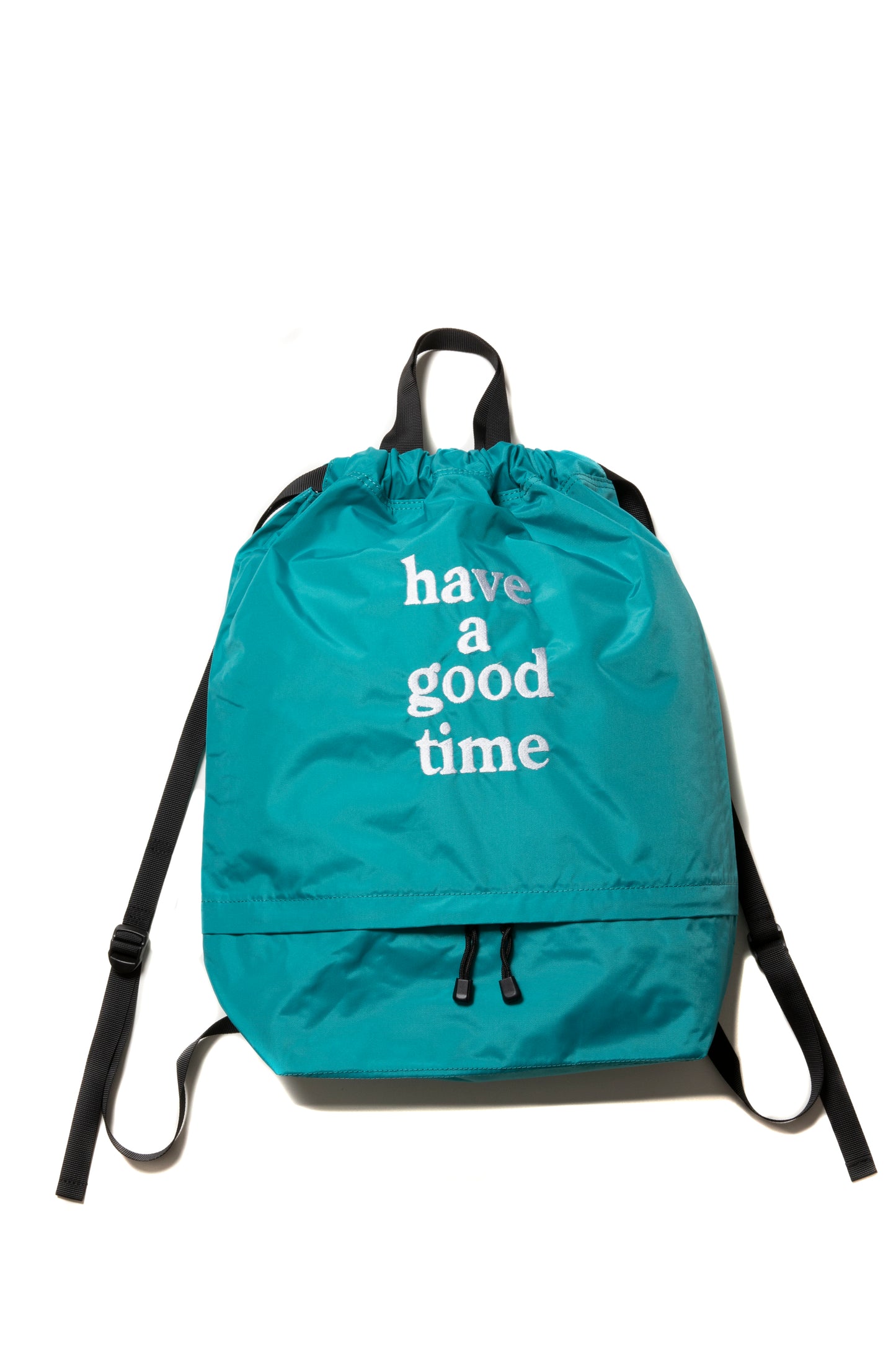 LOGO EMBROIDERY DRAWSTRING BAG PEACOCK