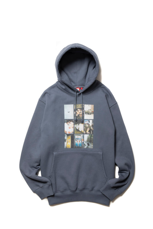 MULTI PHOTOS PULLOVER HOODIE FL DIM GRAY