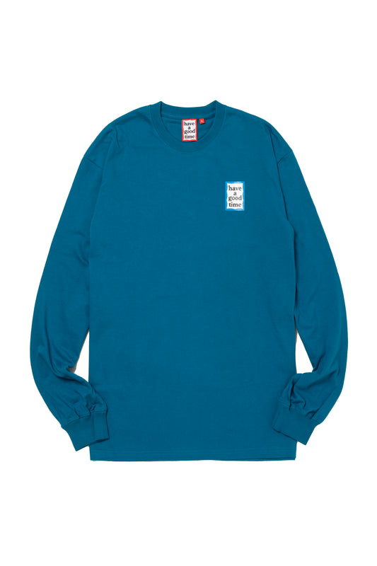 MINI BLUE FRAME L/S TEE AEGEAN BLUE