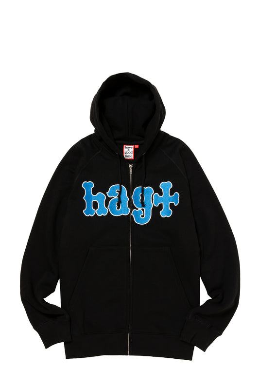 hagt x HOMERUN ZIP UP HOODIE FL BLACK