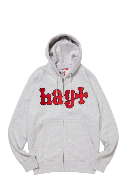 hagt x HOMERUN ZIP UP HOODIE FL ASH GRAY