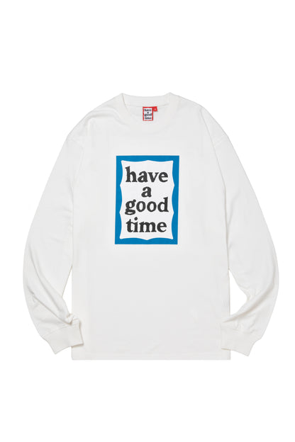 BLUE FRAME L/S TEE WHITE