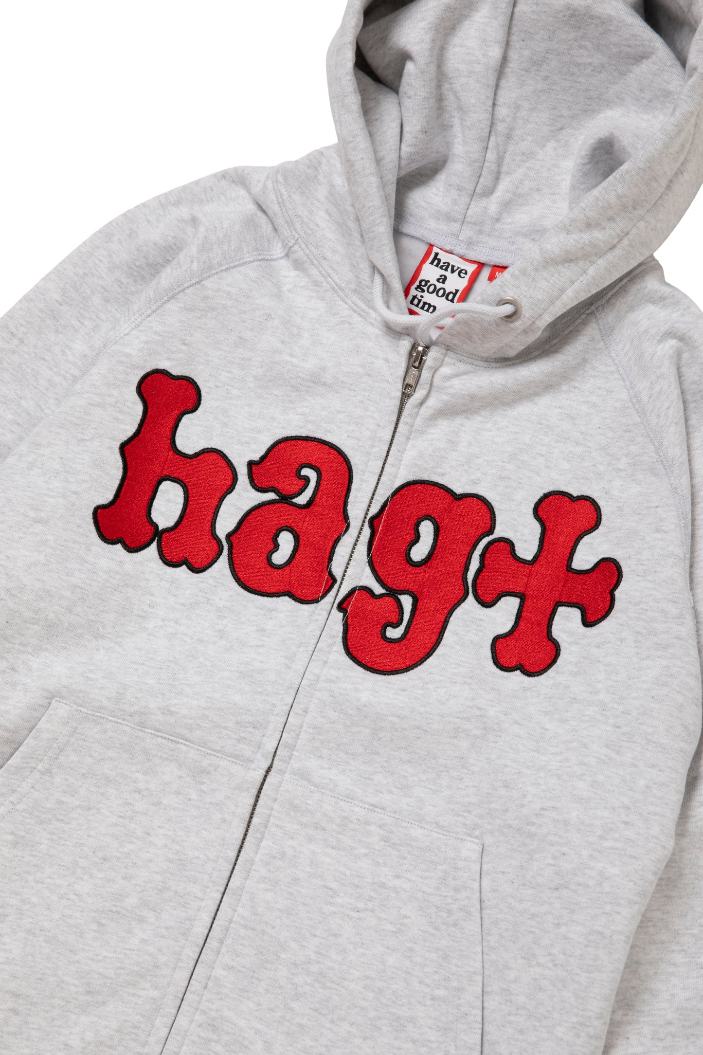 hagt x HOMERUN ZIP UP HOODIE FL ASH GRAY