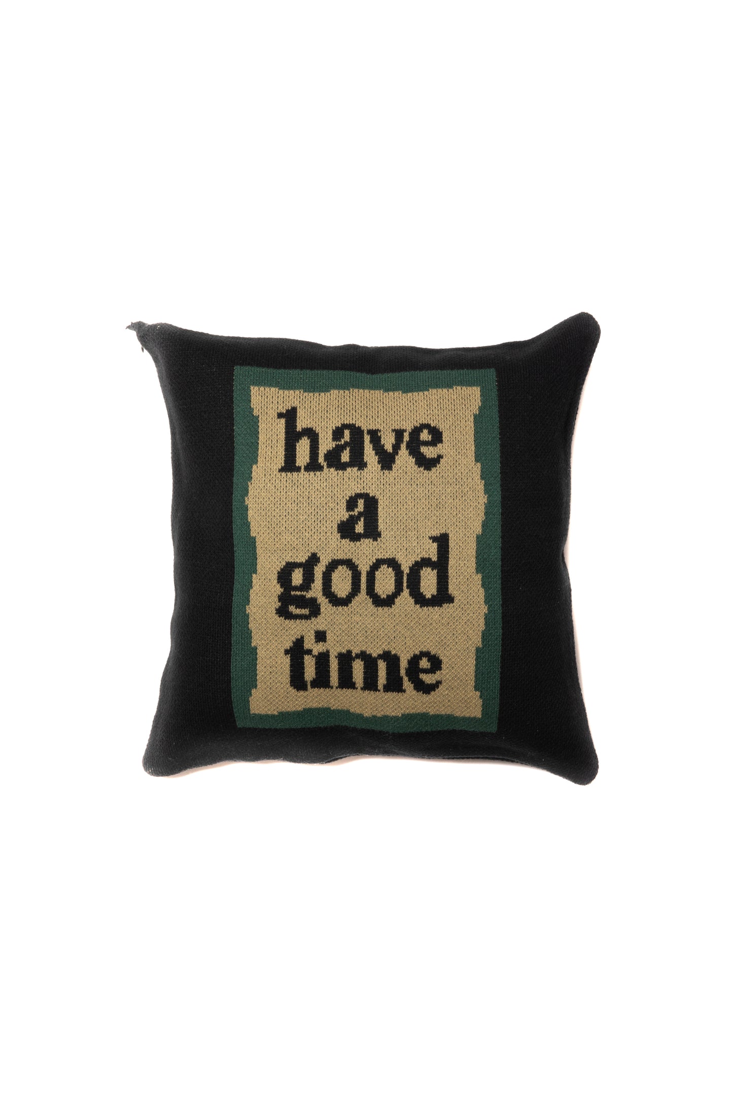 MILITARY FRAME KNITTED CUSHION COVER BLACK